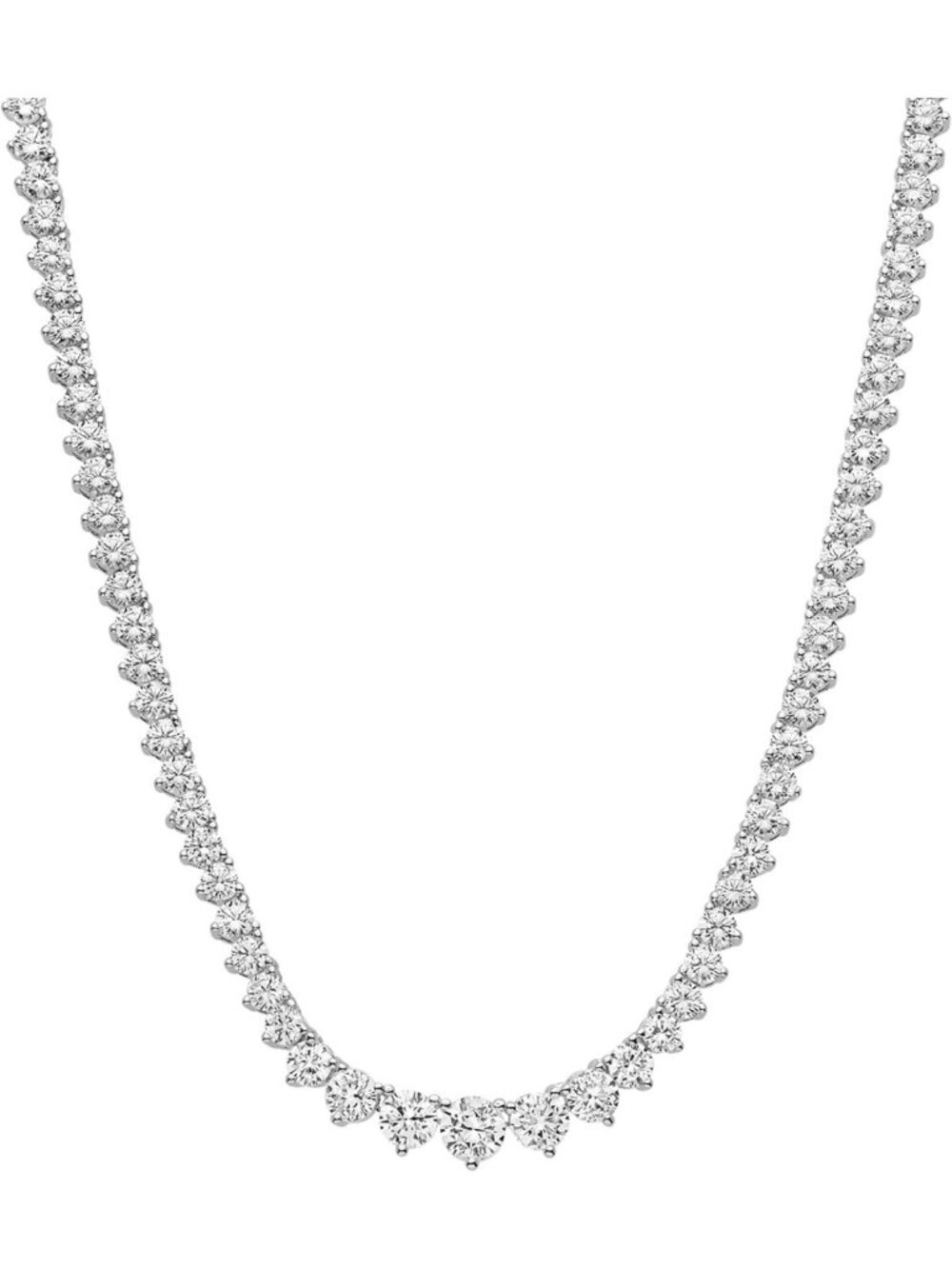 Elegant Tennis Necklace for Women, Graduated Yellow & White Gold Plated CZ